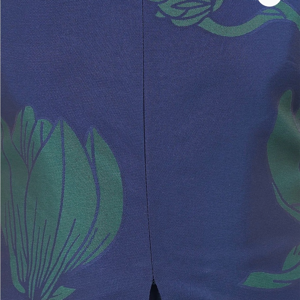 Kay Unger Navy and Teal Floral Maxi Dress / Jumpsuit - Picture 6 of 16